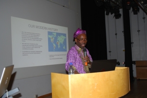 Adeola presenting the lecture on Obatala, Oduduwa, Creation and Modern Yoruba History