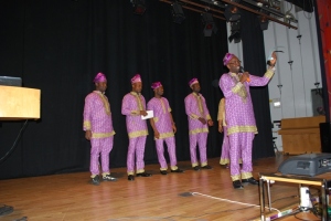 Adeola introducing the members of the executives of YORUBA UNION Stockholm, Sweden