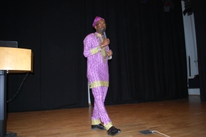 Adeola Aderounmu giving the welcome address